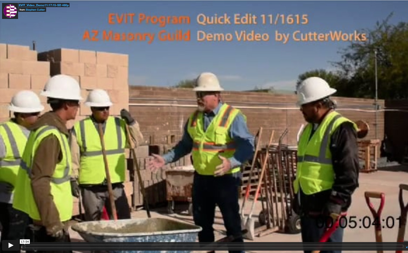 An image showing a group of construction work students with instructor, all in hard hats and safety vest at an training facility in Mesa AZ.