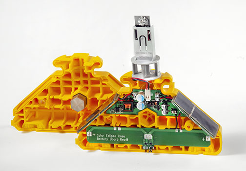 Studio photo of interior elements of C and C Signal barricade light 